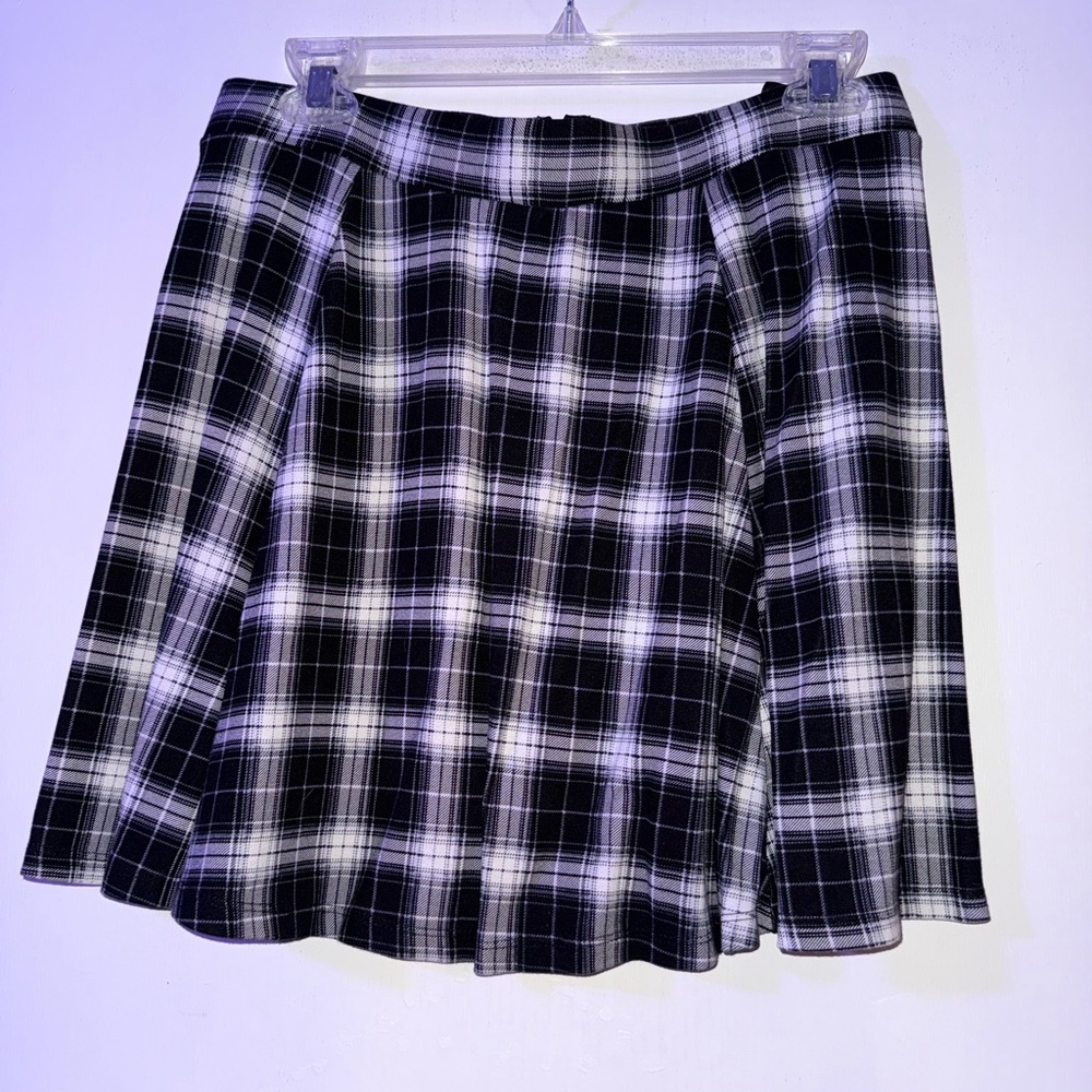 H&M Black and White Plaid Mini Skirt